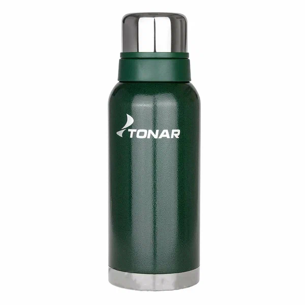 Термос (HS.TM-058-G) 1200ML с ситечком зеленый (2 крышки-кружки) TONAR